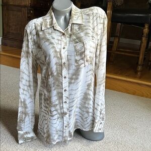 GUESS SMOKY PRINT SHEER BLOUSE